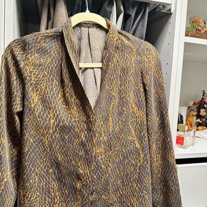 Babaton Blouse in Gold and Gray